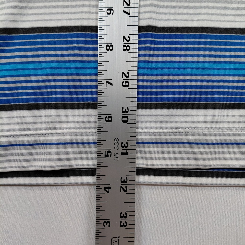Nike‎ Golf Tour Performance Dri-Fit Mens Large Blue Striped Short Sleeve Polo - Picture 9 of 13